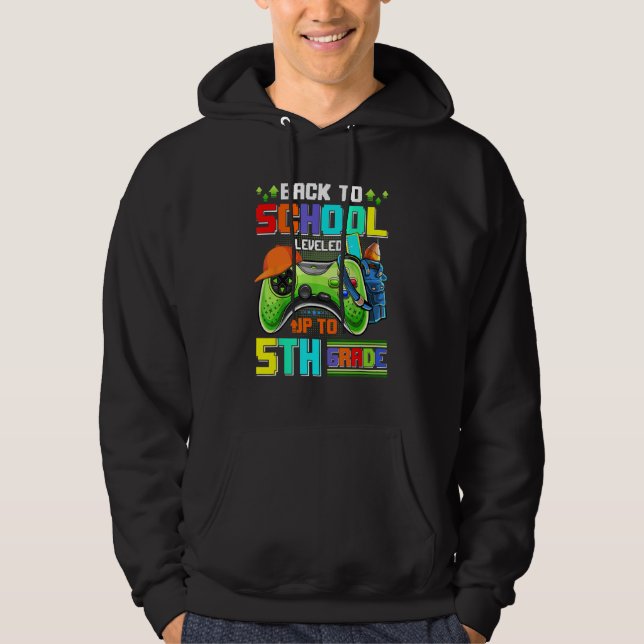 Back To School Leveled To 5th Grade School Boys Vi Hoodie (Vorderseite)