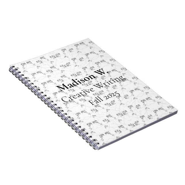 Back-to-School Minimal Line Pattern | Summer Notizblock (Rechte Seite)