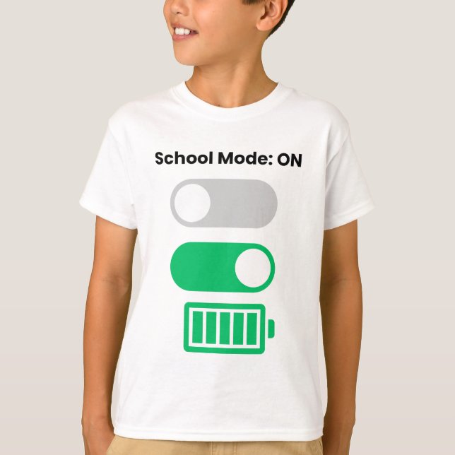  Back to School Mode ON Fun Kids T-Shirt (Vorderseite)