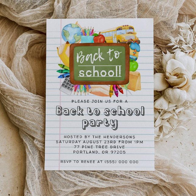 Back To School Party Invitation Einladung (Von Creator hochgeladen)