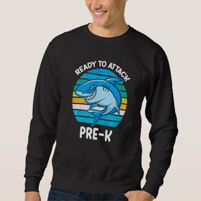 Back To School Pre K Kids Outfit Shark Sweatshirt (Vorderseite)