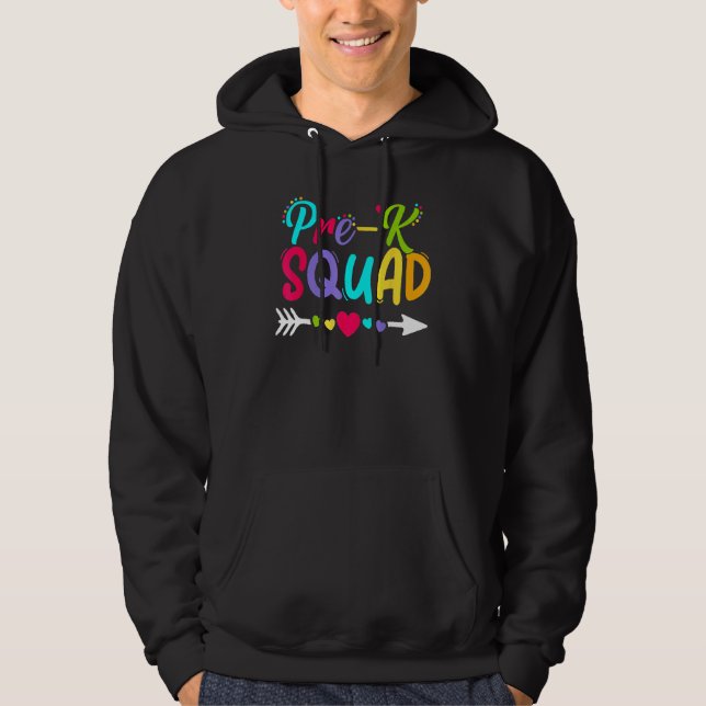 Back To School Pre K  Squad Happy First Day Of Sch Hoodie (Vorderseite)