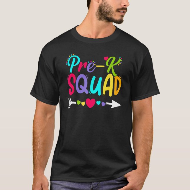 Back To School Pre K  Squad Happy First Day Of Sch T-Shirt (Vorderseite)