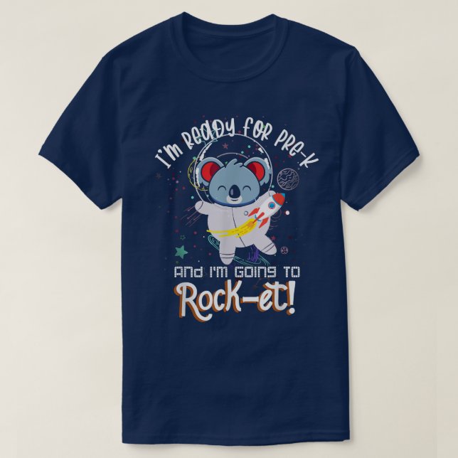 Back To School PreK Space Rocket Astronaut Koala L T-Shirt (Design vorne)