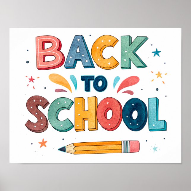 Back to School Printable Poster Sign (Vorne)