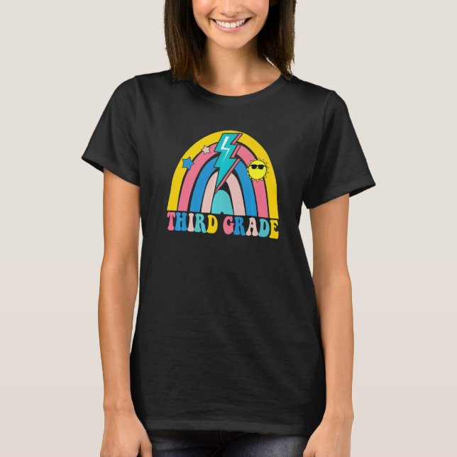 Back To School Rainbow Third Grade 3rd Grade Teach T-Shirt (Vorderseite)