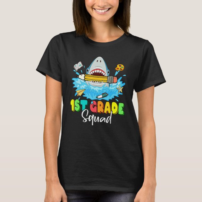 Back To School Ready To Crush 1st Grade Squad Shar T-Shirt (Vorderseite)