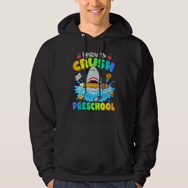 Back To School Ready To Crush Preschool Shark Boy  Hoodie (Vorderseite)