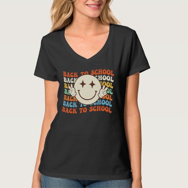 Back to School Retro Groovy Teacher  1st Day of Sc T-Shirt (Vorderseite)