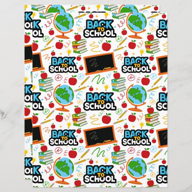 Back to School Scrapbook Paper (Vorne/Hinten)
