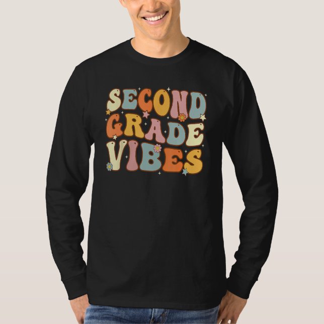 Back To School Second Grade Vibes Student Teacher  T-Shirt (Vorderseite)