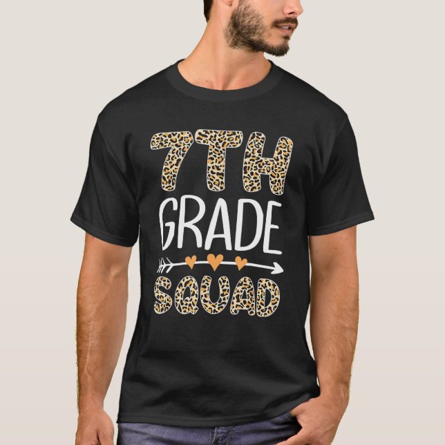 Back To School Seventh Grade 7th Grade Squad Leopa T-Shirt (Vorderseite)