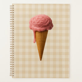 Back to school spiral calendar pink, beige planner planer