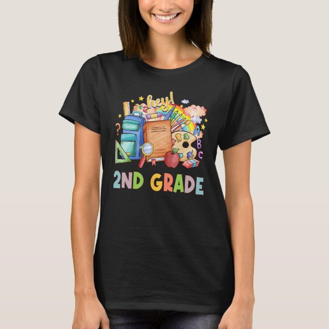 Back To School Students Teacher Hey 2nd Second Gra T-Shirt (Vorderseite)