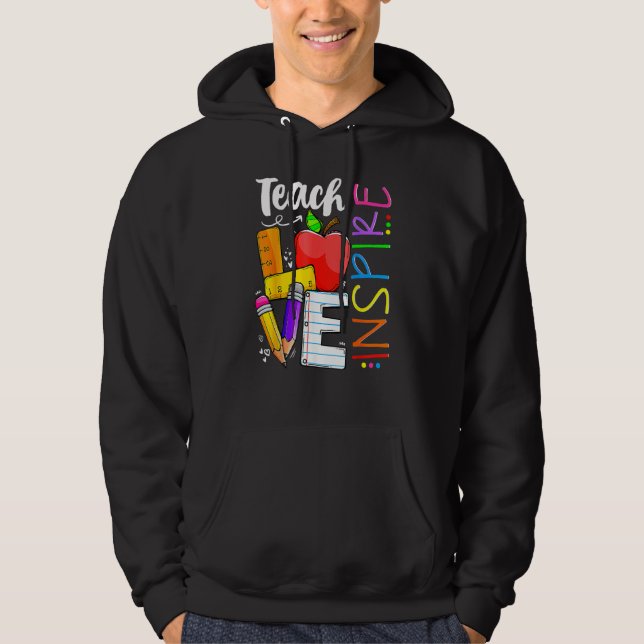 Back To School Teach Knowledge And Fun Teacher Flo Hoodie (Vorderseite)