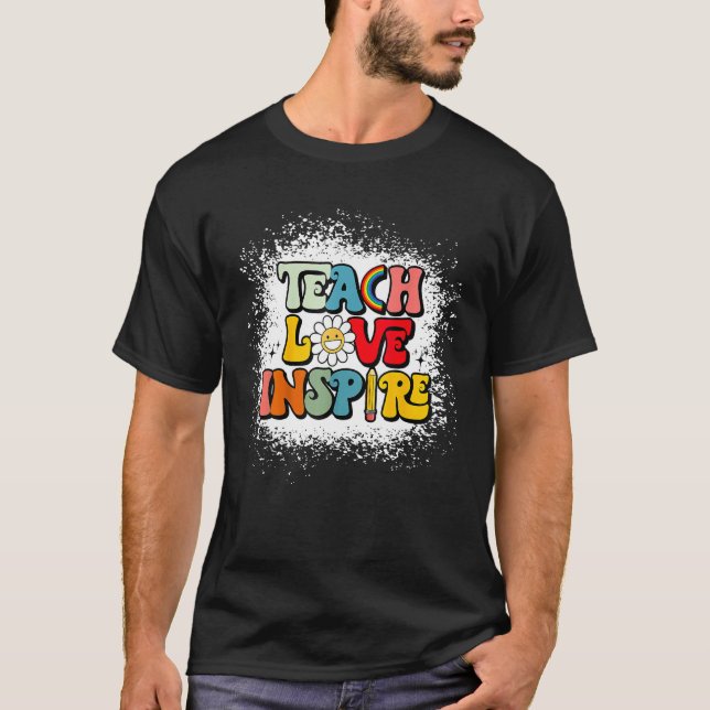 Back To School Teach Love Inspire Retro Teachers_1 T-Shirt (Vorderseite)