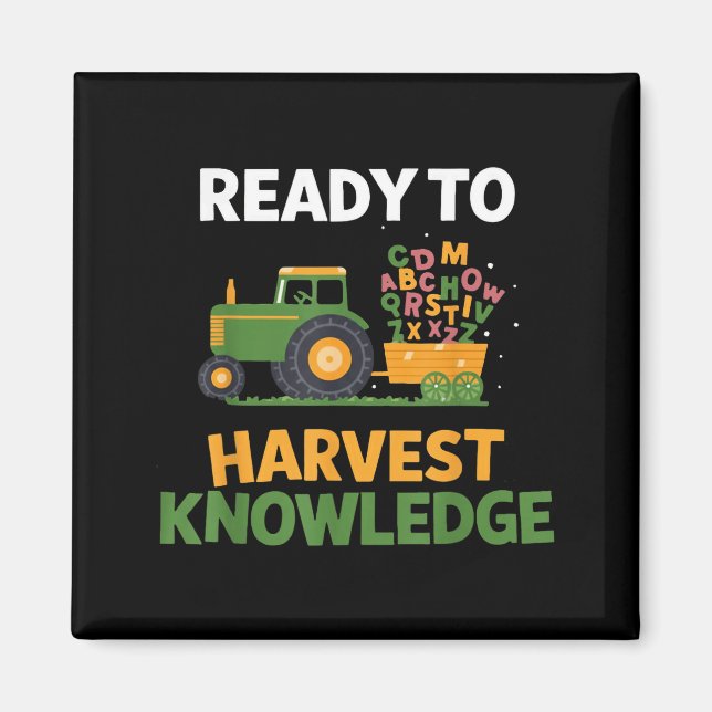 Back To School Teacher Farming Tractor Farmer Kids Magnet (Vorne)
