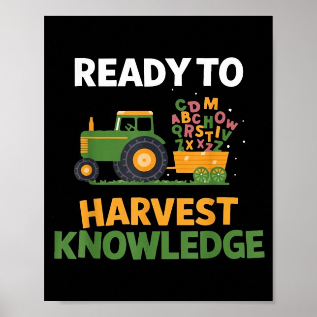 Back To School Teacher Farming Tractor Farmer Kids Poster (Vorne)