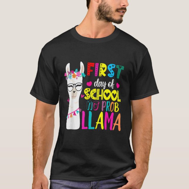 Back To School Teachers No Prob Llama T-Shirt (Vorderseite)