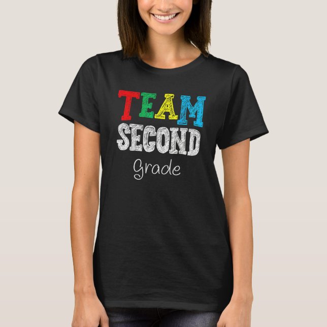 Back To School Team 2nd Second Grade Teacher Stude T-Shirt (Vorderseite)