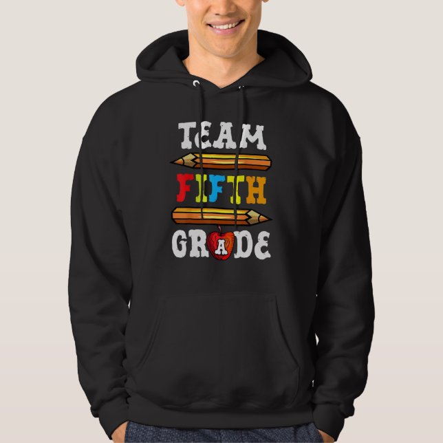 Back To School Team 5th Fifth Grade Pencil Student Hoodie (Vorderseite)