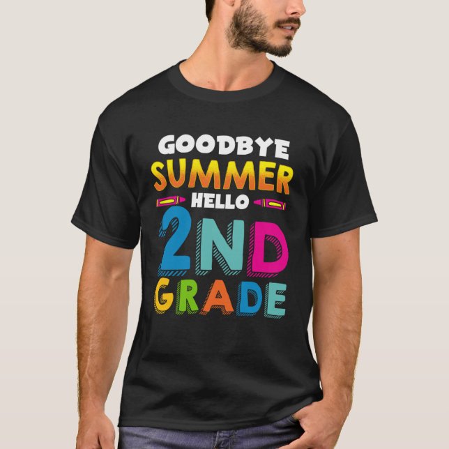 Back to School Tschüss Sommer Hello 2nd Class Sayi T-Shirt (Vorderseite)