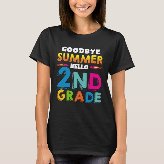 Back to School Tschüss Sommer Hello 2nd Class Sayi T-Shirt (Vorderseite)