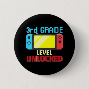 Back to School Video Gamer 3rd Grad Level Unlocke Button