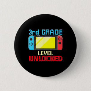 Back to School Video Gamer 3rd Grad Level Unlocke Button