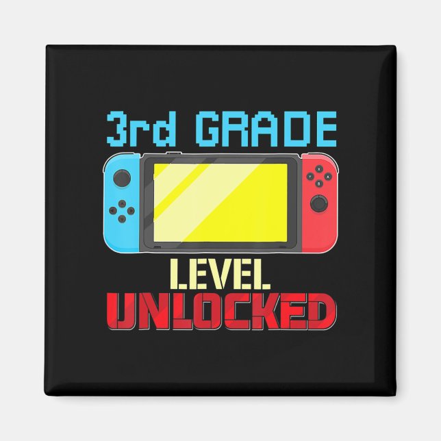 Back to School Video Gamer 3rd Grad Level Unlocke Magnet (Vorne)