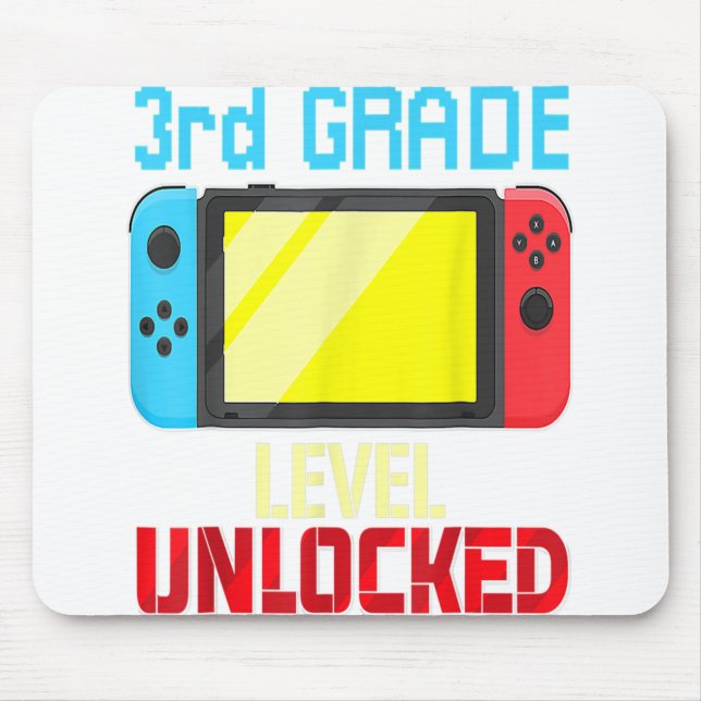 Back to School Video Gamer 3rd Grad Level Unlocke Mousepad (Vorne)