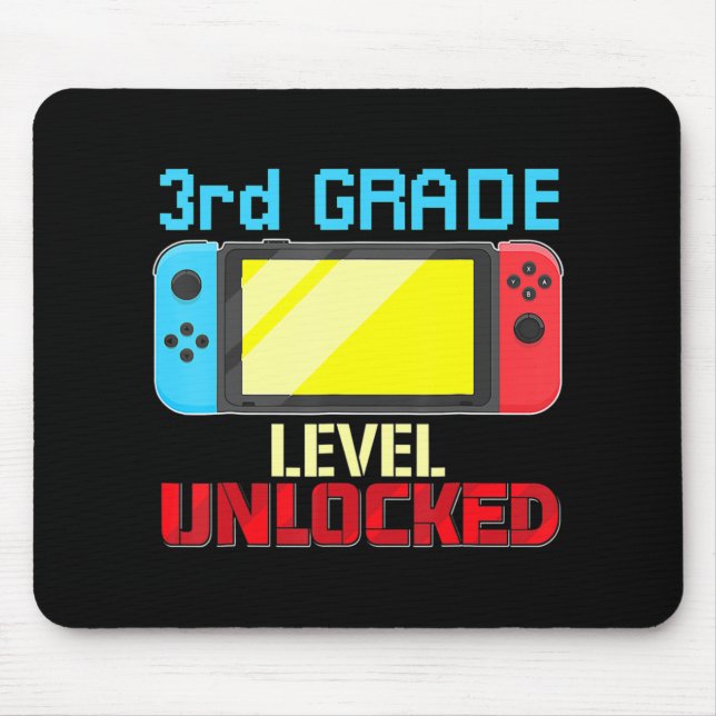 Back to School Video Gamer 3rd Grad Level Unlocke Mousepad (Vorne)