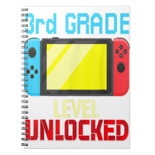 Back to School Video Gamer 3rd Grad Level Unlocke Notizblock