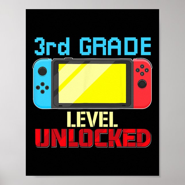 Back to School Video Gamer 3rd Grad Level Unlocke Poster (Vorne)