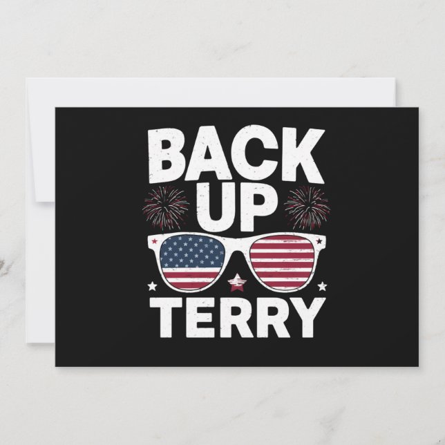 Back Up Terry Funny 4. Juli Patriotic Feuerwerk Einladung (Vorderseite)