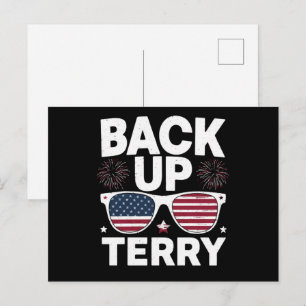 Back Up Terry Funny 4. Juli Patriotic Feuerwerk Postkarte