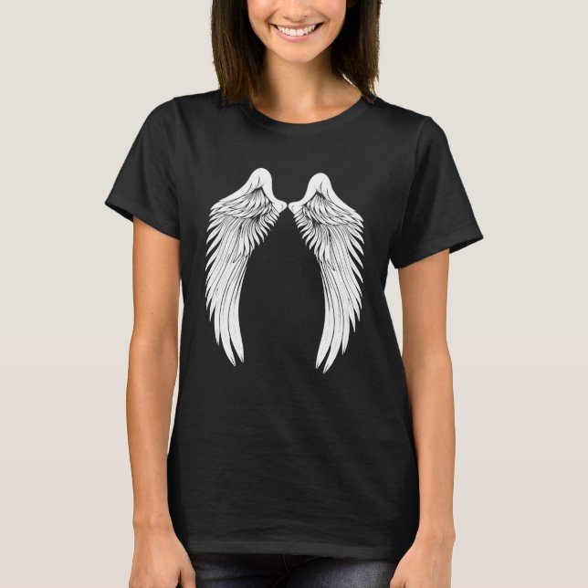 Back White Angel Wings T-Shirt (Vorderseite)