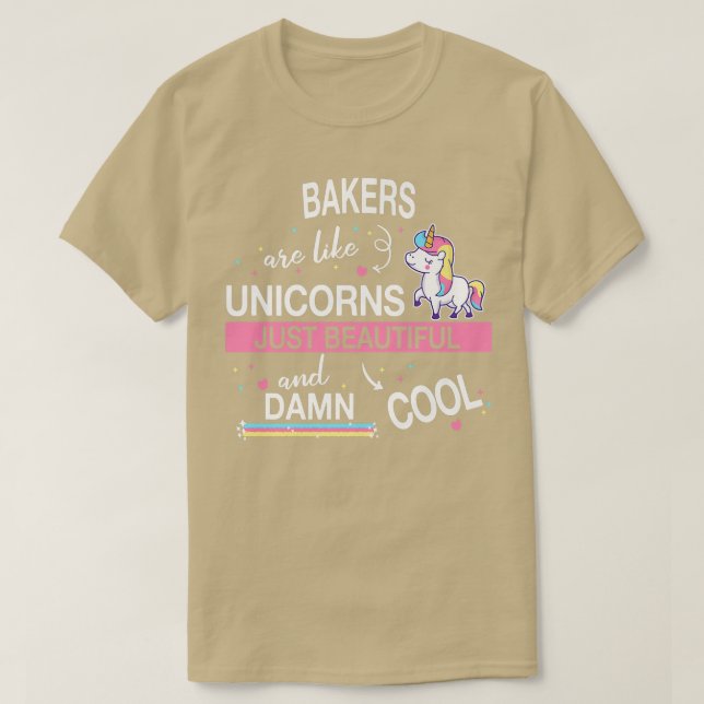 Backbäcker Kochkuchen Kuchen Einhorn T-Shirt (Design vorne)