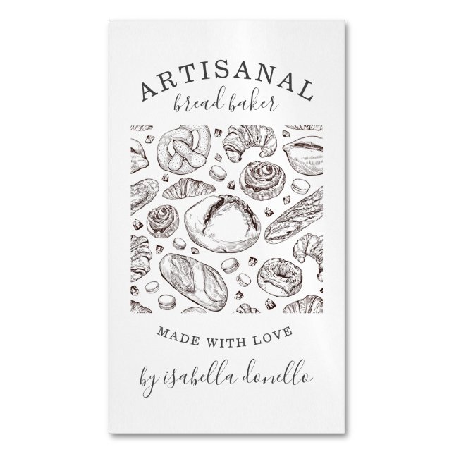 Backbäckerei Magnetic Business Card Magnetische Visitenkarte (Vorderseite Vertikal)