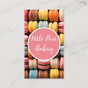 Backbäckerei mit bunten Macarons Visitenkarte