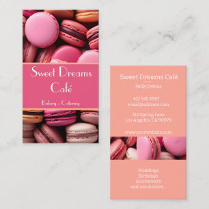 Backbäckerei mit bunten Macarons Visitenkarte