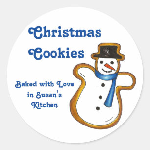 Backbake Liebe Weihnachtskoch Snowman Winter Runder Aufkleber