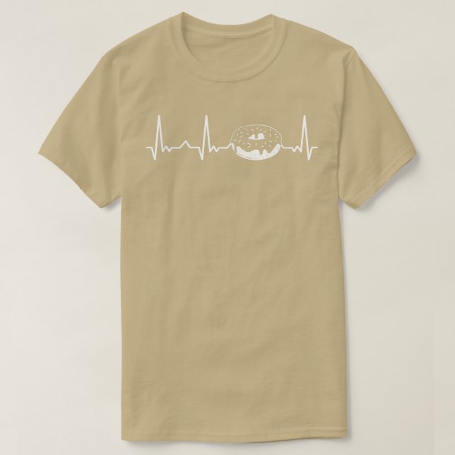 Backbeat Donut Lover Baker EKG Heartbeat T-Shirt (Design vorne)