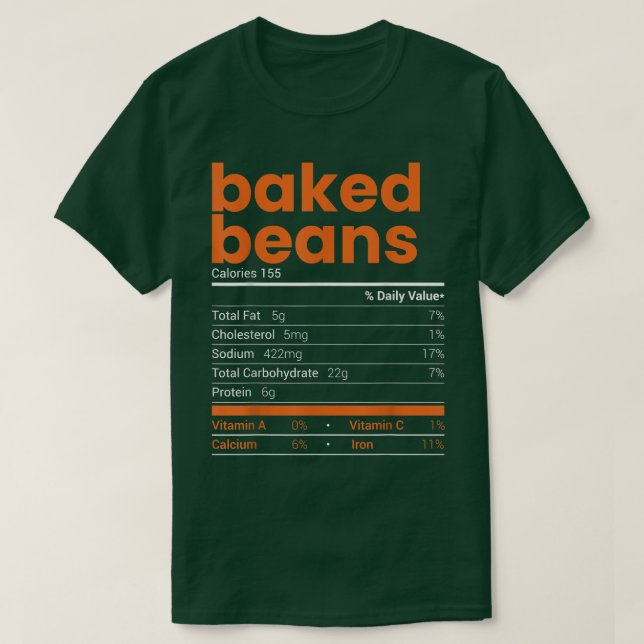Backbohnen Ernährung Fakten 2021 Erntedank Lebensm T-Shirt (Design vorne)