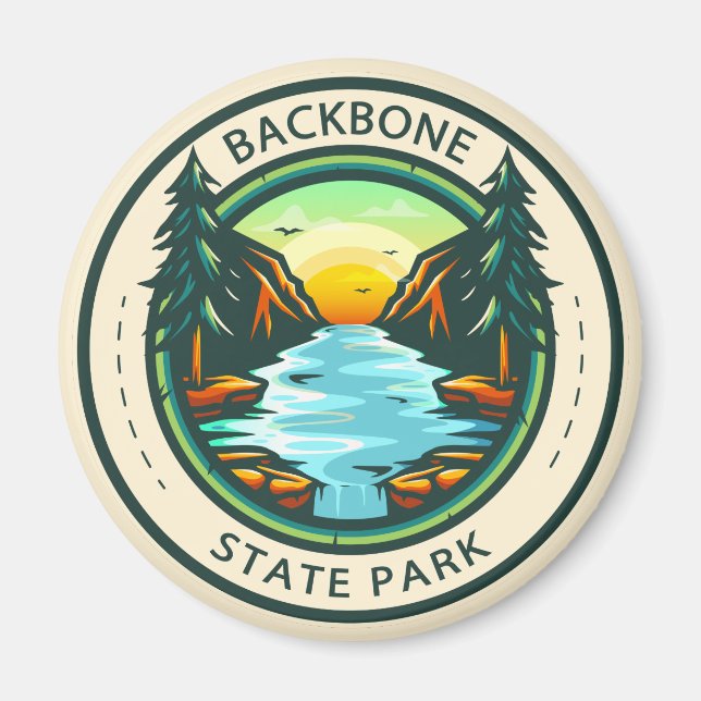 Backbone Staat Park Iowa Abzeichen Magnet (Vorne)