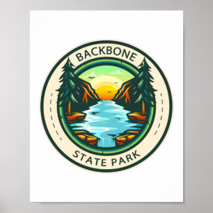 Backbone Staat Park Iowa Abzeichen Poster
