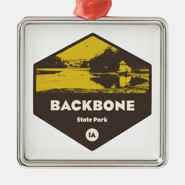 Backbone Staat Park Iowa Ornament Aus Metall (Vorne)