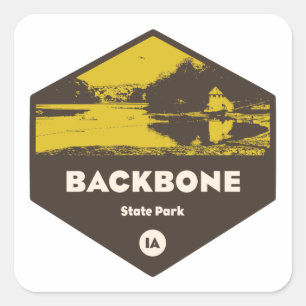 Backbone Staat Park Iowa Quadratischer Aufkleber