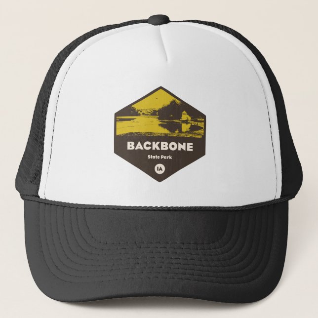 Backbone Staat Park Iowa Truckerkappe (Vorderseite)