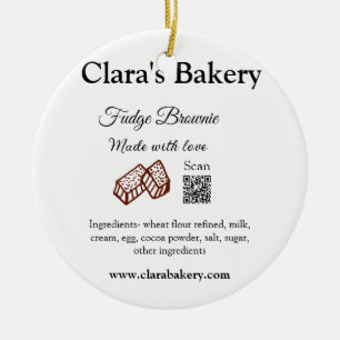 Backbraun mit Zutaten aus Liebe q r Keramik Ornament